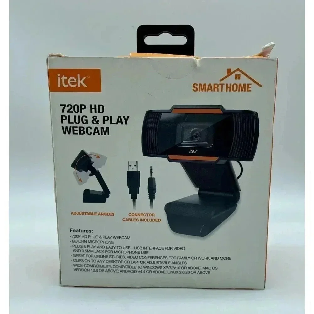 iTek Smart Home HD 720P Plug and Play Webcam w/ Built-in‎ Microphone - 30fps